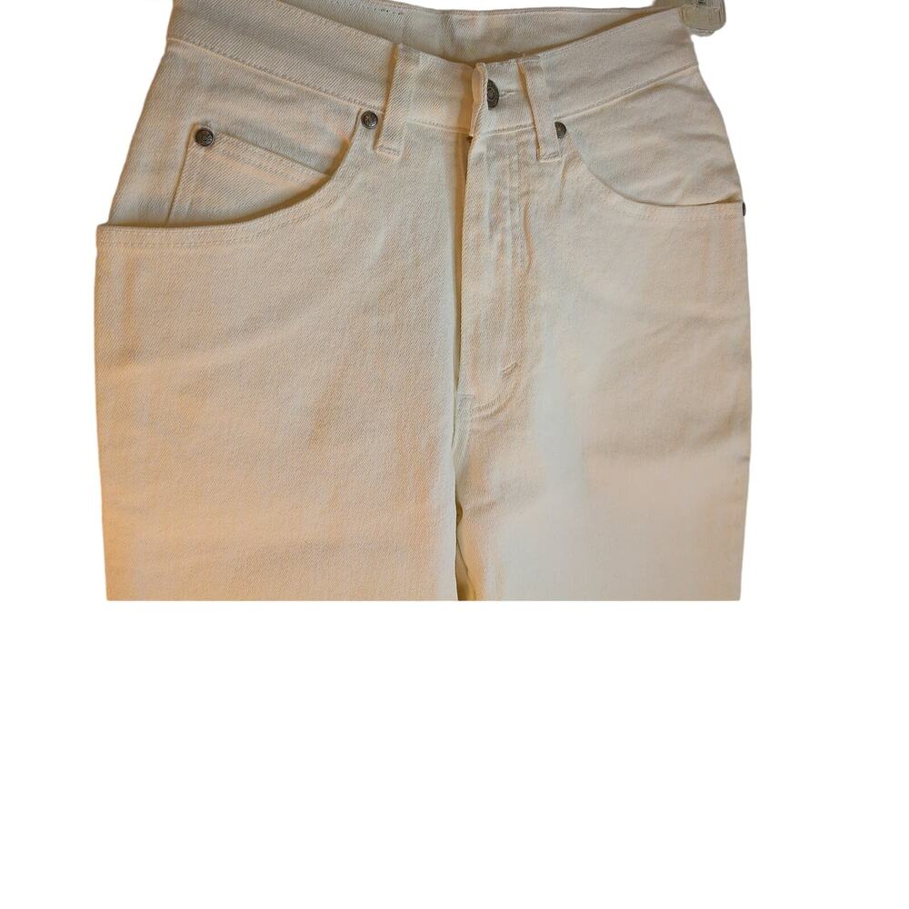 Vtg 90s Levi's 521 White Jeans Orange Tab High Rise Tight Fit Slim Leg 7 READ - Picture 7 of 16